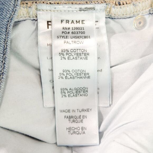 EUC Frame Le High Skinny Jeans 26x27 Mid-Rise Chew Hem Paltrow Denim Designer - Picture 7 of 10